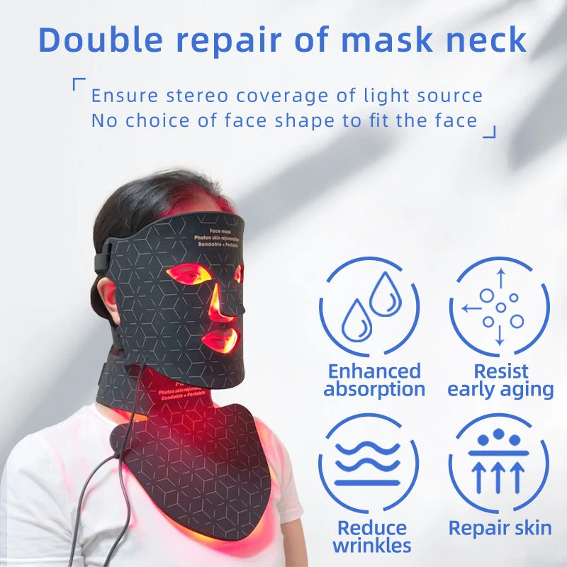 Wholesale OEM Led Facial Mask Silicone Red Light Therapy Face Mask With Custom Logo