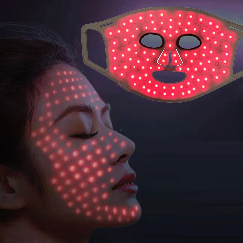 Redfy Customizable 3-Color Infrared Red Light Therapy Face Mask USB Plug Silicon Lifting Handheld Photon Beauty for Salon Use