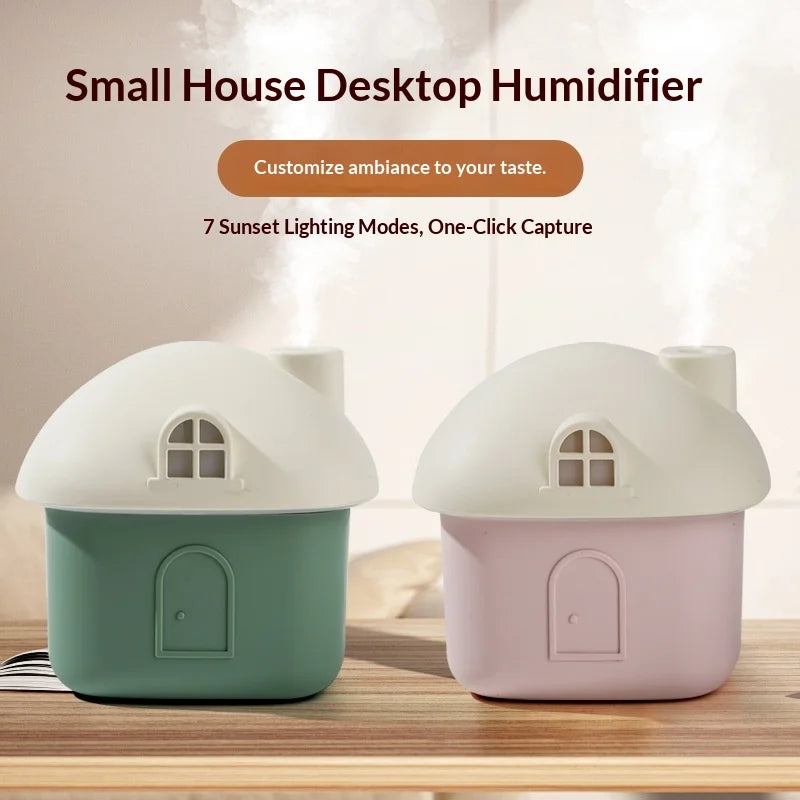 New Mini Desktop Humidifier Small USB Mute Heavy Fog 300ML Energy Efficient Household Bedroom Hotel Car RV Colorful Aromatherapy