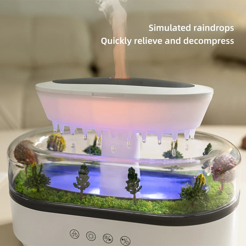 Raindrop Scene Aromatherapy Essential Oil Diffuser Electric Plastic Air Mist Humidifier for Household Use