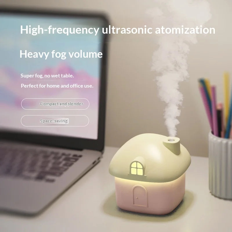 New Mini Desktop Humidifier Small USB Mute Heavy Fog 300ML Energy Efficient Household Bedroom Hotel Car RV Colorful Aromatherapy