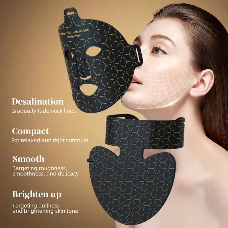Electronic  LED Red Light Phototherapy Face Mask Wrinkle Remover Led Red Light Therapy Face Mask Silicon Led Face Mask
