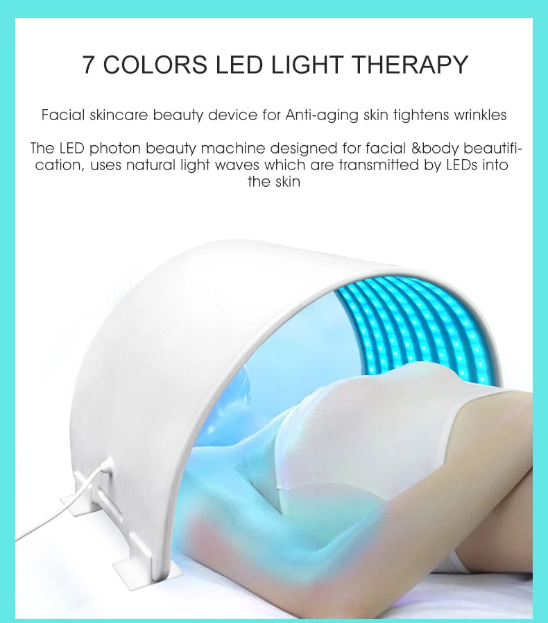 7 Color LED Light Therapy Handheld Machine SPA LED Red Light Therapy Face Mask Instrument ZA Plug Type