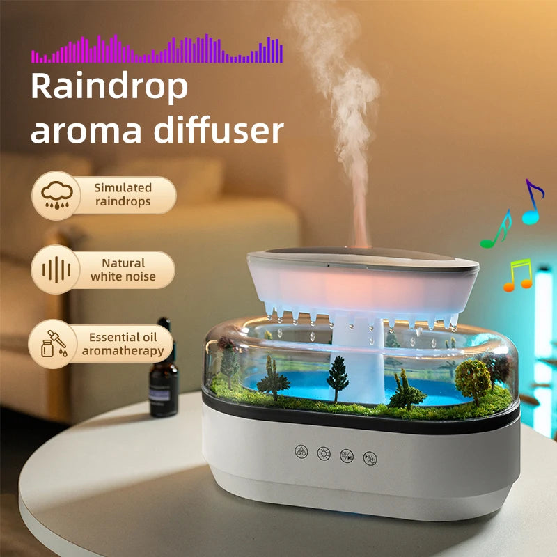 Raindrop Scene Aromatherapy Essential Oil Diffuser Electric Plastic Air Mist Humidifier for Household Use